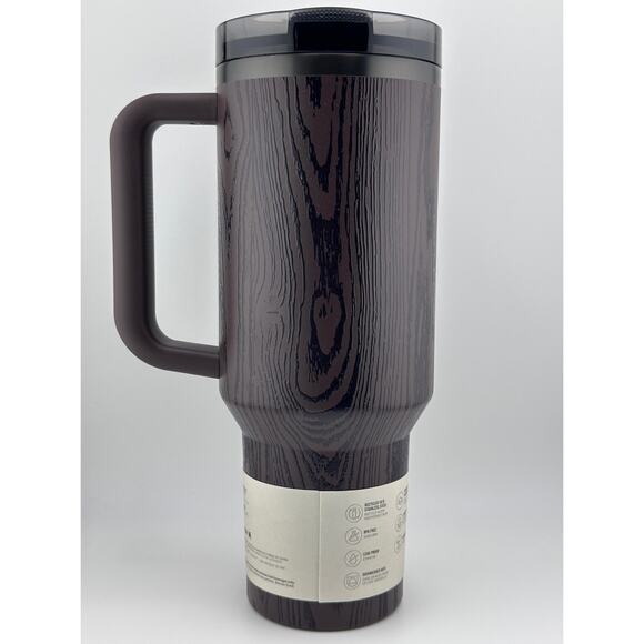 STANLEY QUENCHER PROTOUR 40 OZ FLIP STRAW TUMBLER, REDWOOD WOODGRAIN - Picture 2 of 5
